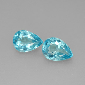Gemas de apatita azul natural de  ct, en forma de pera, VS-SI