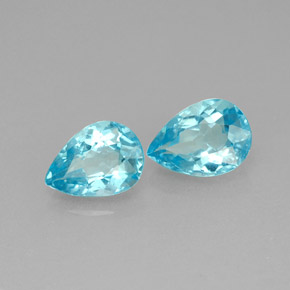 Gemas de apatita azul natural de  ct, en forma de pera, VS-SI