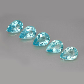 Gemas de apatita azul natural de  ct, en forma de pera, VS