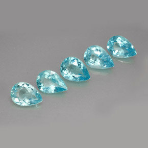 Gemas de apatita azul natural de  ct, en forma de pera, VS