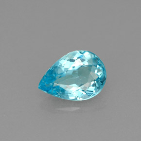 Apatita azul natural de 0,71 ct, en forma de pera, VS