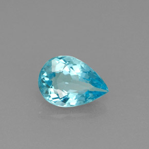 Apatita azul natural de 0,71 ct, en forma de pera, VS