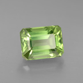 Apatita verde natural de 1,97 ct, corte esmeralda, VS