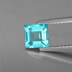 Apatita azul natural de 0,81 ct, cuadrado, VS
