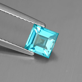 Apatita azul natural de 0,81 ct, cuadrado, VS