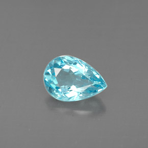 Apatita azul natural de 0,71 ct, en forma de pera, VS