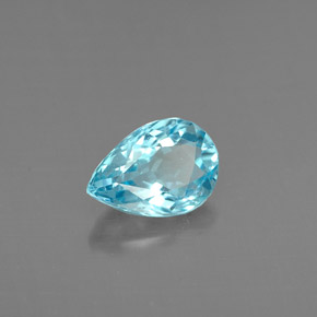 Apatita azul natural de 0,71 ct, en forma de pera, VS