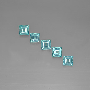 Gemas de apatita azul natural de  ct, cuadrado, VS