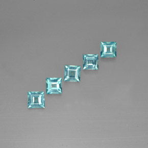 Gemas de apatita azul natural de  ct, cuadrado, VS