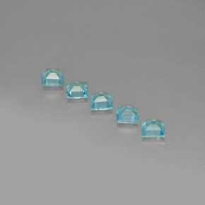 Gemas de apatita azul natural de  ct, cuadrado, VS
