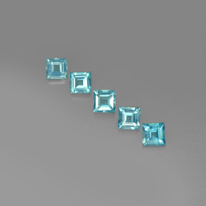 Gemas de apatita azul natural de  ct, cuadrado, VVS-VS