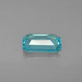 Apatita azul natural de 1,50 ct, corte esmeralda, VS