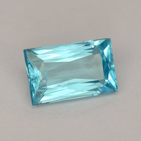 Apatita azul natural de 1,19 ct, baguette, VS