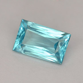 Apatita azul natural de 1,19 ct, baguette, VS