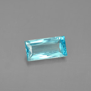 Apatita azul natural de 0,87 ct, baguette, VS