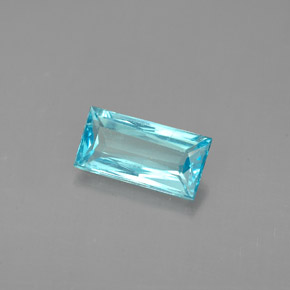 Apatita azul natural de 0,87 ct, baguette, VS
