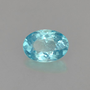 Apatita azul natural de 0,60 ct, corte óvalo, VS-SI
