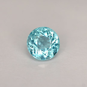 Apatita azul natural de 0,49 ct, corte redondo, VS