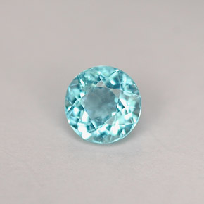 Apatita azul natural de 0,49 ct, corte redondo, VS
