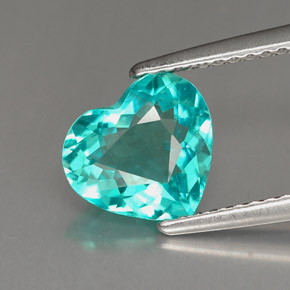 Apatita azul natural de 1,67 ct, forma de corazón, VS