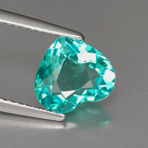 Apatita azul natural de 1,67 ct, forma de corazón, VS