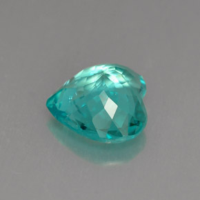 Apatita azul natural de 1,67 ct, forma de corazón, VS