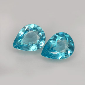 Gemas de apatita azul natural de  ct, en forma de pera, VS
