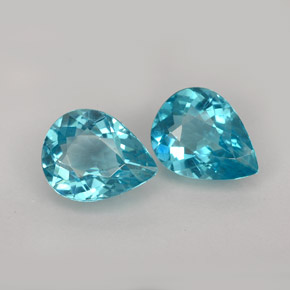Gemas de apatita azul natural de  ct, en forma de pera, VS