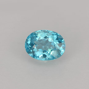 Apatita azul natural de 1,01 ct, corte óvalo, VVS-VS