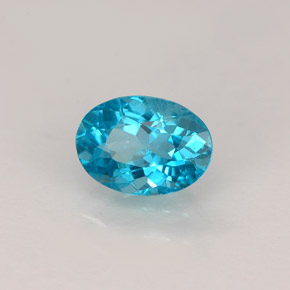 Apatita azul natural de 0,92 ct, corte óvalo, VVS-VS