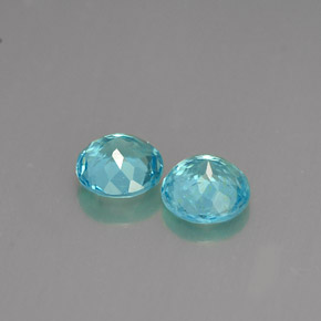 Gemas de apatita azul natural de  ct, corte redondo, VS
