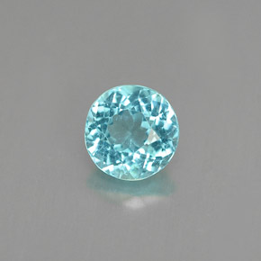 Apatita azul natural de 0,66 ct, corte redondo, VS