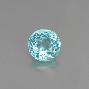 Apatita azul natural de 0,66 ct, corte redondo, VS