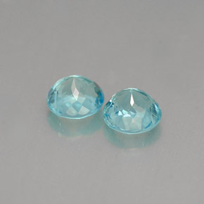 Gemas de apatita azul natural de  ct, corte redondo, VS