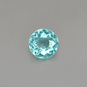 Apatita azul natural de 0,50 ct, corte redondo, VS