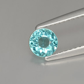 Apatita azul natural de 0,50 ct, corte redondo, VS