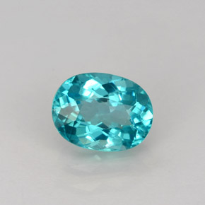 Apatita azul natural de 1,13 ct, corte óvalo, VS
