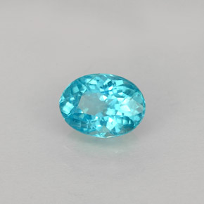 Apatita azul natural de 0,88 ct, corte óvalo, VS