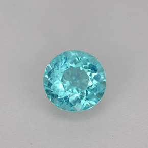 Apatita azul natural de 0,87 ct, corte redondo, VS