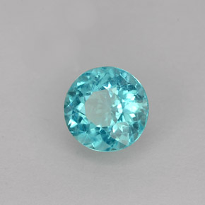 Apatita azul natural de 0,87 ct, corte redondo, VS