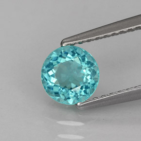 Apatito Azul claro natural de 0.91 ct, Corte Redondo, VS