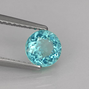 Apatito Azul claro natural de 0.91 ct, Corte Redondo, VS