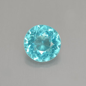 Apatita azul natural de 0,91 ct, corte redondo, VS