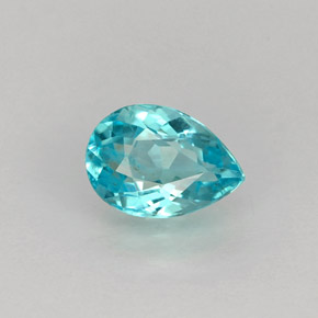 Apatita azul natural de 0,76 ct, en forma de pera, VS