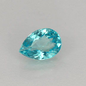 Apatita azul natural de 0,76 ct, en forma de pera, VS