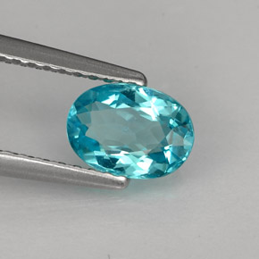 Apatita azul natural de 0,88 ct, corte óvalo, VS