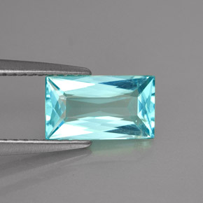 Apatito Azul claro natural de 1.40 ct, Corte Baguette, VS