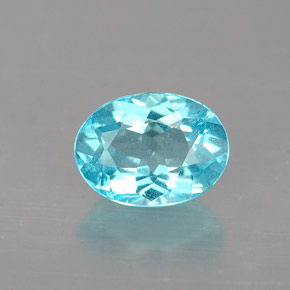 Apatita azul natural de 0,96 ct, corte óvalo, VS
