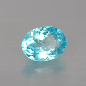 Apatita azul natural de 0,96 ct, corte óvalo, VS