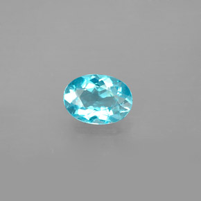 Apatita azul natural de 0,84 ct, corte óvalo, VS